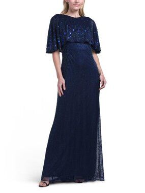 MAC DUGGAL Embellished Cape Gown